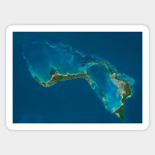 Grand Bahama and Abaco Islands, Bahamas, satellite image (C037/1299) Sticker